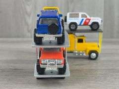 Ford LTL-9000 Truck W/Car Hauler & 7 Ford Broncos, 1/64, Custom, A-1 Toys