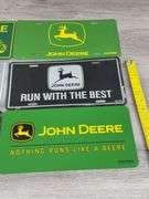 5 Metal & 1 Plastic John Deere Signs, 11 3/4”x6”H
