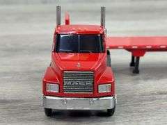 Mack CH600 Truck W/Flatbed Trailer, 1/64, Penjoy
