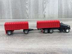 Ford F750 Grain Truck W/Pup, 1/64, Ertl, Cab Not Attached To Frame, Extra Tarps