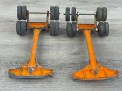 Hubley Truck-7 1/2” & 2 Log Trailers-10 1/4”