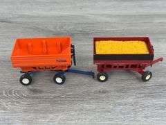 4 Grain Hopper Wagons, 1/64, Mostly SpecCast