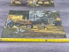 2 John Deere & IH Farmall Metal Signs, 17”x12 1/2”