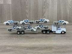 Ford Truck W/Car Hauler & 7 Police Cars, 1/64,  Custom, A-1 Toys