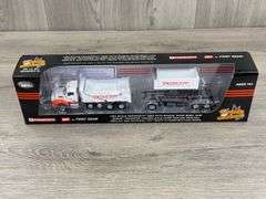 Kenworth T880 Knife River Materials Dump Truck & Transfer Tandem Axle Dump Trailer, 1/64, DCP By First Gear,  National Toy Truck'n Construction Show Aug 6-8, 2021 Indianapolis IN