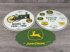 3 John Deere Metal Signs