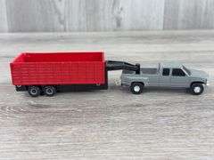GMC Pickup W/Dump Trailer & Ford F350 Pickup W/Dump Trailer, 1/64, Ertl