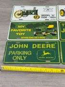 6 John Deere Metal License Plates-G, H, Parking, 11 3/4”Wx6”H