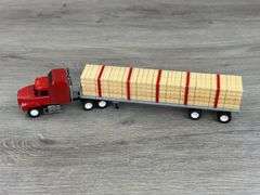 Mack CH600 Truck W/Flatbed Trailer, 1/64, Penjoy Truck, Custom Trailer