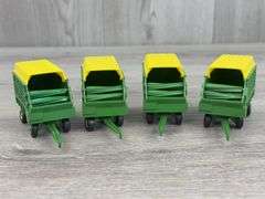 4 John Deere Forage Wagons, 1/64, Ertl