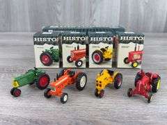 AGCO Historical Four Piece Collection-Oliver 88 NF, Allis Chalmers D-19 WF, Minneapolis-Moline 5-Star NF & Massey-Harris 555 WF, 1/64, Ertl Collectibles