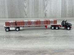 Mack Truck W/Flatbed Trailer,  1/64, Truck First Gear, Trailer Midwest Replicas