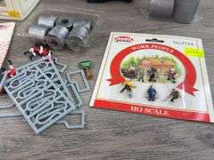 Coaling Station-N Scale, Pipe Loads, Work People-HO Scale, Tank Set, Horses