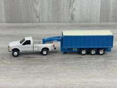 GMC Pickup W/Dump Trailer & Ford F350 Pickup W/Dump Trailer, 1/64, Ertl