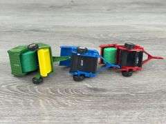 6 Round Balers & 1 Bale Processors, 1/64, Ertl, John Deere, International, Vermeer, Deutz-Allis, Some Missing Bales