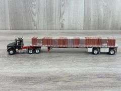 Mack Truck W/Flatbed Trailer,  1/64, Truck First Gear, Trailer Midwest Replicas
