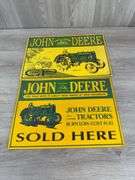 2 John Deere Metal Signs, Appr. 15”x11”
