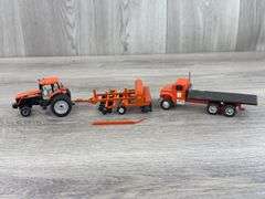 AGCO DT200 Duals WF Tractor, Allis Chalmers Flatbed Truck & Wing Disc, 1/64, Custom,  Disc Pieces Broke