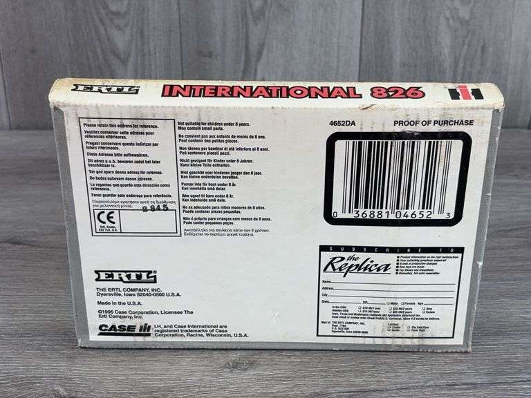 International Farmall 826 WF ROPS, 1/16, 1995 Collector Edition