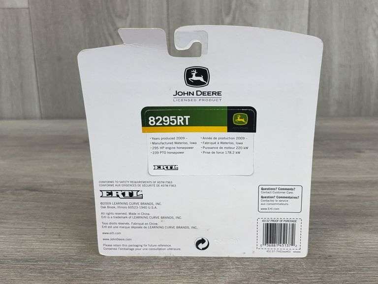 John Deere 8295RT, 1/64, Ertl, Collector Card