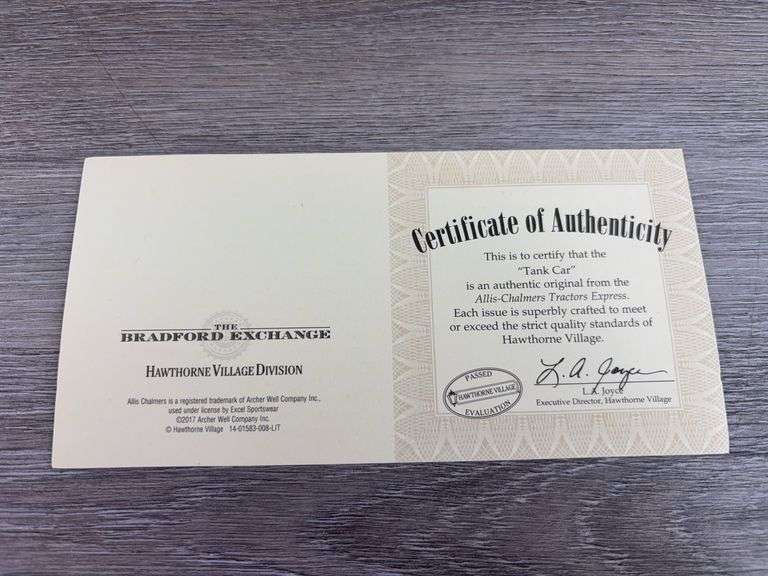 Allis-Chalmers Tank Rail Car, HO Scale, Bradford Exchnage