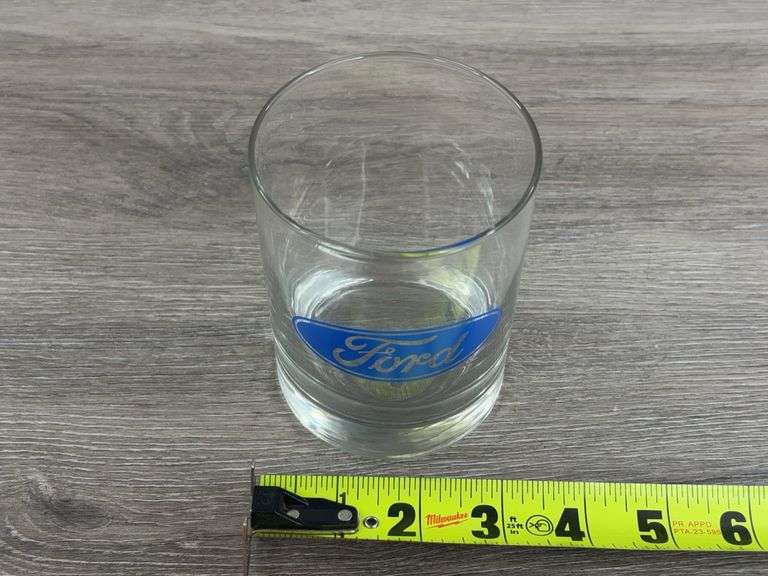 4 Ford Drinking Glasses, 4 1/8”H