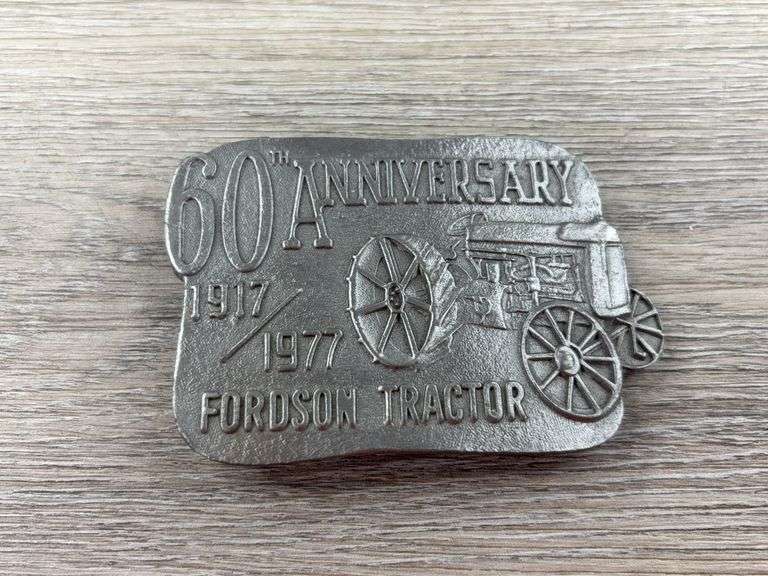 Fordson Tractor 60th Anniversary Belt Buckle, 3 1/2”W, A.I. Morrison & Co.