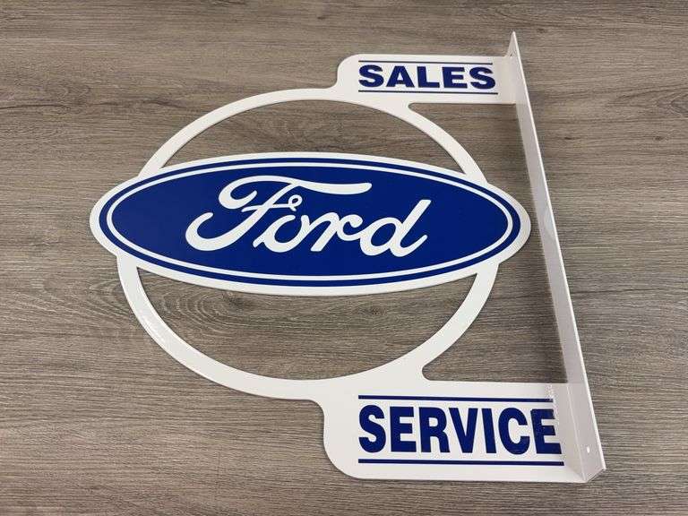 Ford Sales & Service Metal Sign, 14”x15 1/2”