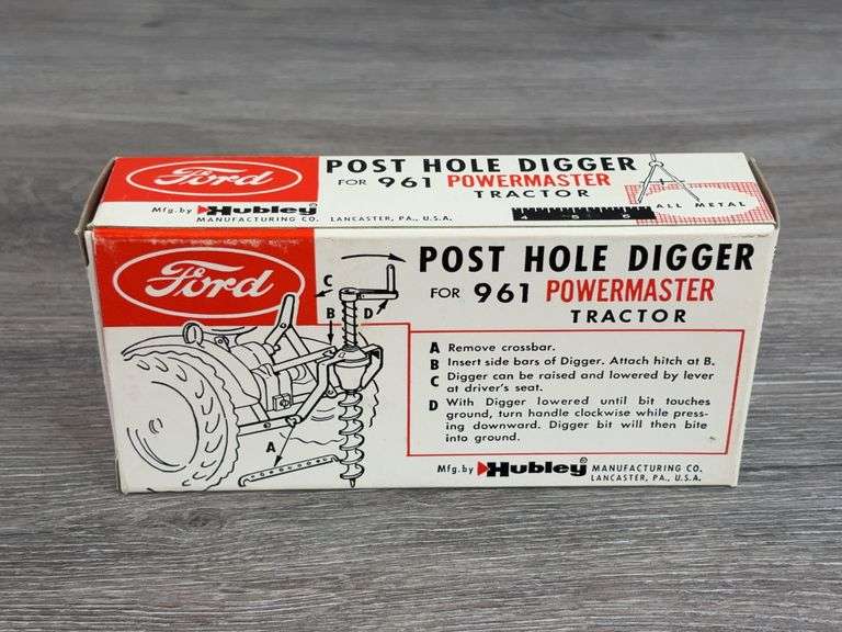 Ford Post Hole Digger For 961, 1/12, Hubley, Original Box