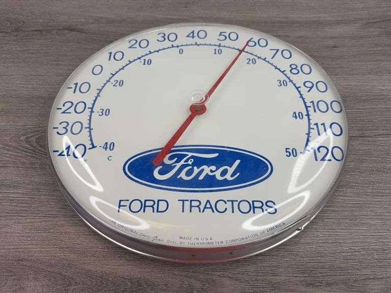 Ford Tractor Thermometer, 12” Diameter