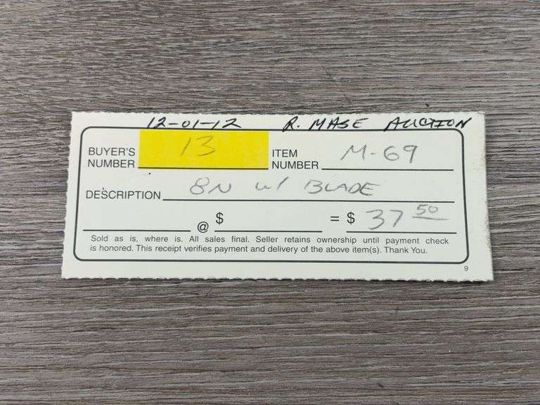 Ford 8N W/Blade, 1/16, Custom, DIT #4, 1990