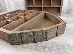 2 Wood Barn Display Cases, 18”Wx24”Hx3”D