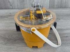 John Deere 2 Vehicles & Shovel Set In Bucket