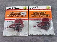 2 International 2400 Round Balers, 1/64, Die-Cast Implements
