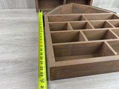 2 Wood Barn Display Cases, 18”Wx24”Hx3”D