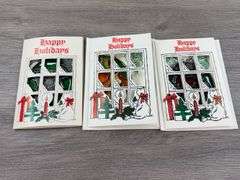 3 Happy Holidays Cards & Stained Glass Christmas Ornaments