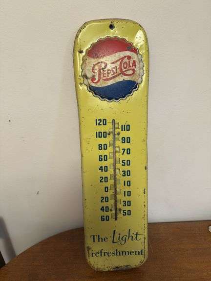 Pepsi-Cola Thermometer, 7”x27”