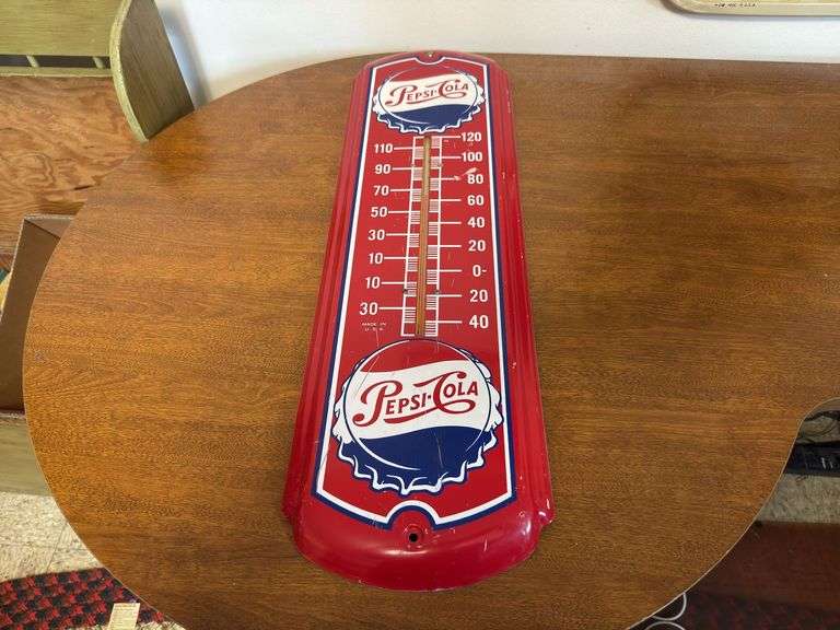 Pepsi-Cola Metal Thermometer, 27”