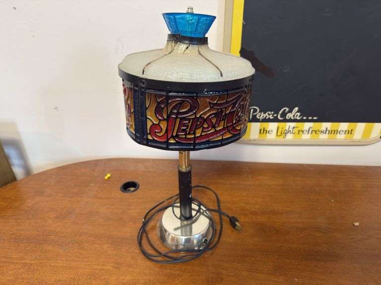 Pepsi-Cola Lamp, Top Is Melted, 17”H