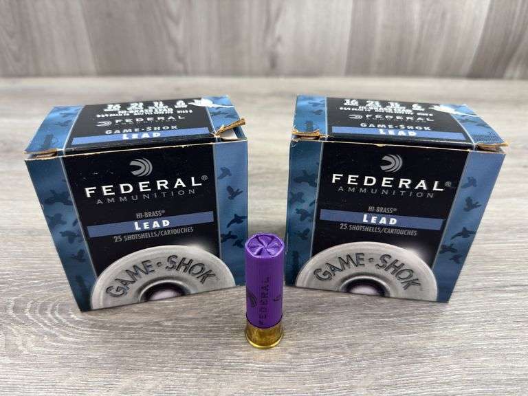 Federal 16 Gauge Lead Game-Shok Ammunition, 2 3/4”, 1 1/8 Oz., 6 Shot, 2 Full Boxes