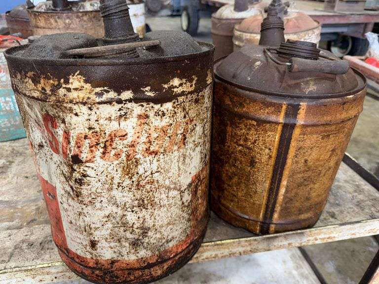 Sinclair & Unmarked 5 Gallon Metal Cans