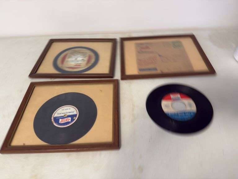 Pepsi-Cola Framed Records & Envelope