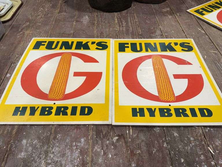 2 Funk’s Hybrid Corkboard Signs, 18”x20 3/4”