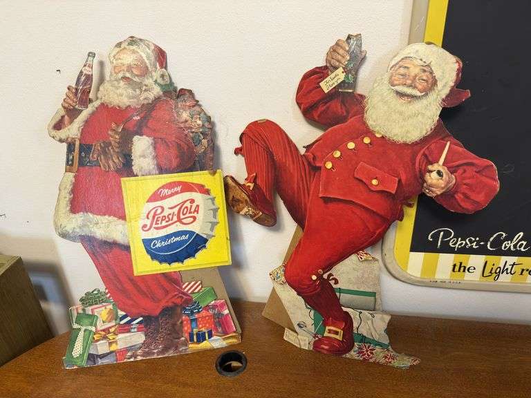 Pepsi-Cola Santa Cardboard Stand Up Signs
