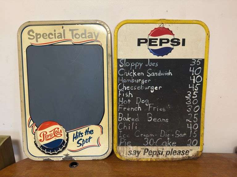 Pepsi-Cola Metal Signs, 19 1/2”x30”