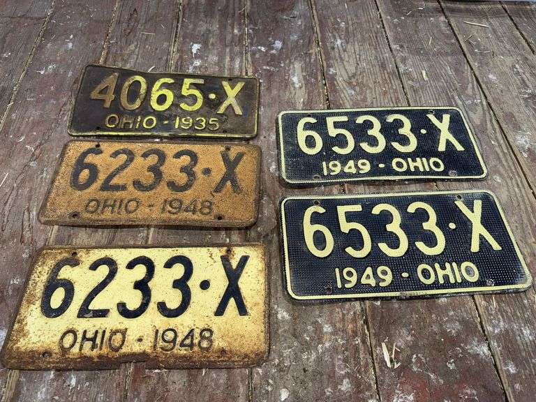 1935, 2-1948 & 2-1949 Ohio License Plates