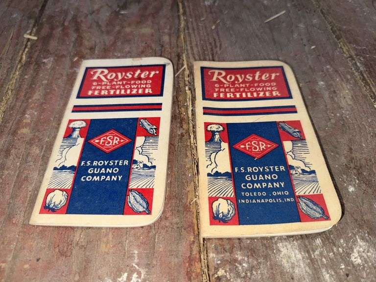 2 Royster 6 Plant Food Free-Flowing Fertilizer Booklets, F.S. Royster Guano Company, Toledo, OH