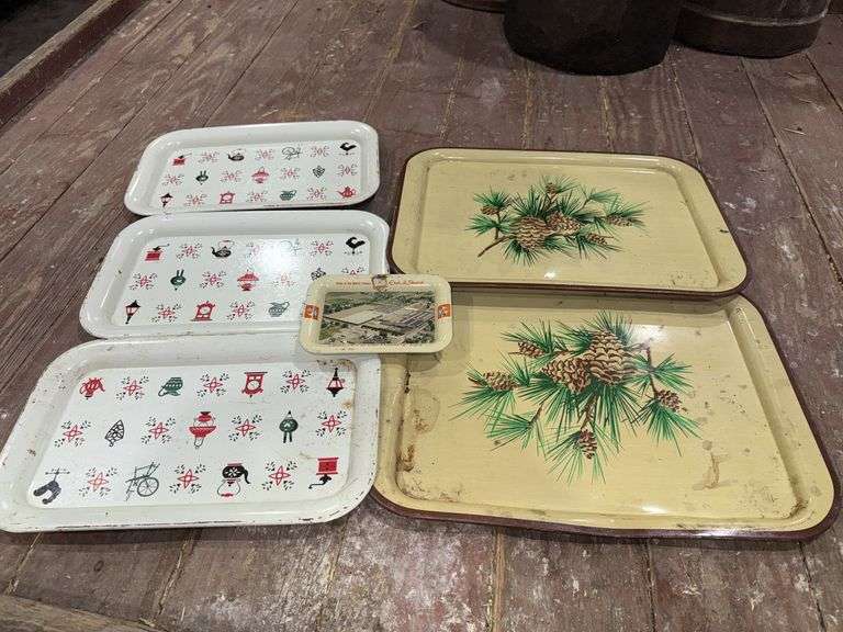 6 Metal Trays-1 Ohio Art