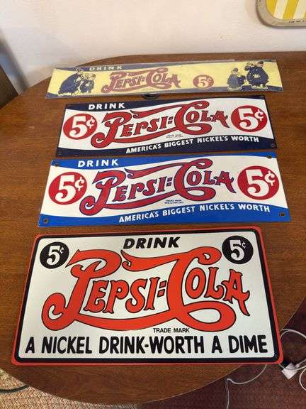 Pepsi-Cola Signs, 2 Porcelain Enamel