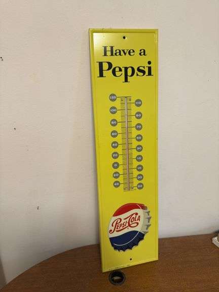 Pepsi-Cola Thermometer, 7”x27”